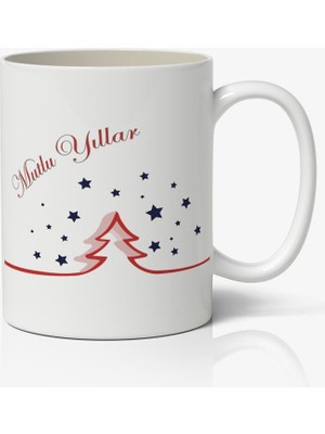 Nostaljik Lezzetler Yılbaşı Temalı Kupa Bardak Baskılı Kahve Kupa Bardak Model 20