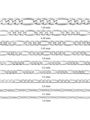 Gumush 2.1 mm Gümüş Figaro Zincir - 0.60 Mikron