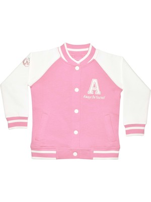 Organickid Gamer Kız Çocuk Pembe Kolej Ceket
