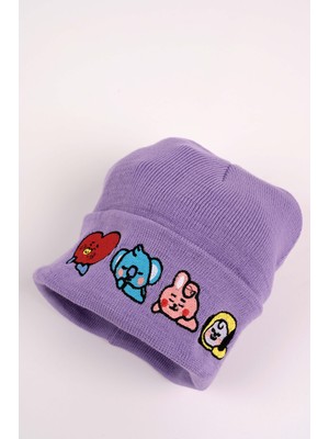 Touz BT21 Nakış Işleme Unisex Mor Bere