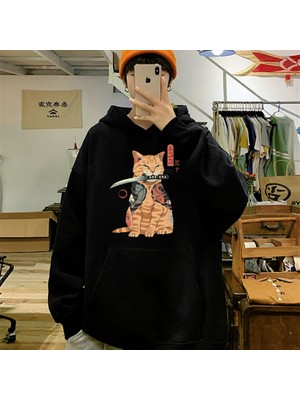 Touz Moda Anime Ninja Cat Oversize Hoodie