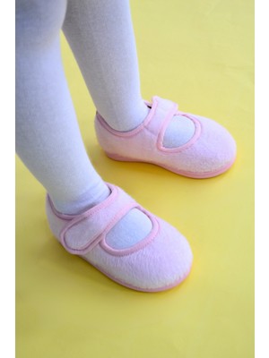 First Step Pudra Kız Çocuk Cırt Cırtlı Babet Hafif Yumuşak Tabanlı Ayakkabı