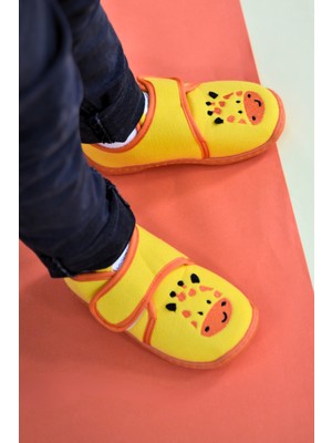 First Step Zürafa Nakışlı Sarı Kız Çocuk Cırt Cırtlı PANDUF-F-737