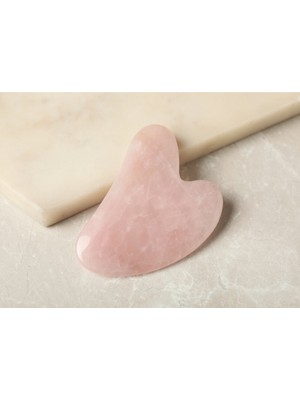 NBS Beautiful Naturel Stones Pembe Kuvars Taşı Gua Sha Masaj Aleti (Kalp)