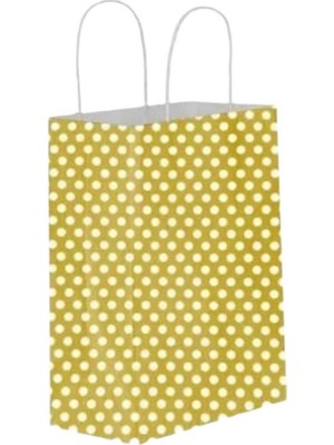 Gizpak Burgu Saplı Gold Puantiyeli Çanta 18X24X8CM 25 Adet