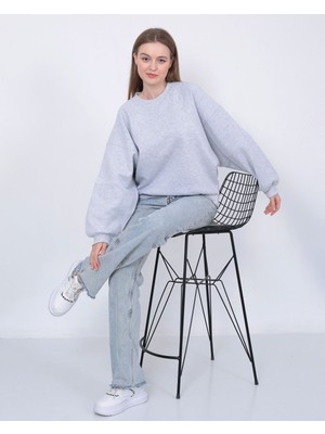 Hebb Club Kadın Uzun Kollu Oversize Sweatshirt