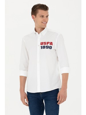 U.S. Polo Assn. Erkek Beyaz Gömlek Desenli 50272101-VR013