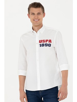 U.S. Polo Assn. Erkek Beyaz Gömlek Desenli 50272101-VR013