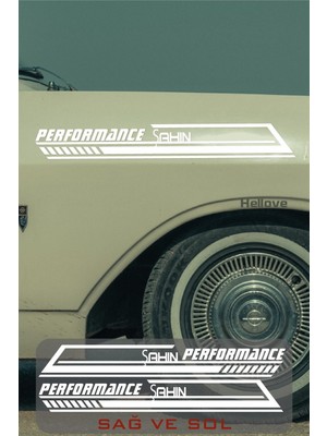 Tofaş Şahin Yan Şerit Performance Oto Araba Sticker Sağ ve Sol Beyaz 55*16 cm