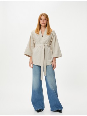 Koton Oversize Kimono Beli Kuşaklı Geniş Kollu