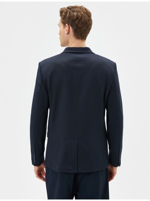 Koton Blazer Ceket Slim Fit Cep Detaylı Düğmeli Mono Yaka