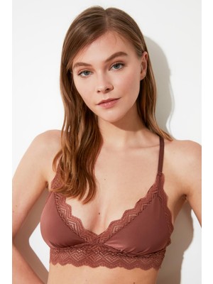 Deep Secret KAHVERENGİ DEKOLTESİ DANTEL DETAYLI MİCRO BRALET DS200475BR