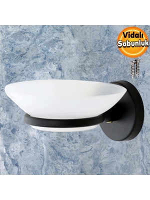 Badem10 Sabunluk Katı Sabunluk Vidalı El Sabunluğu Siyah