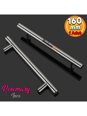 Badem10 Rosemary Mobilya Mutfak Çekmece Dolap Kapak Kulpu Kulbu 160 mm Inox Metal Kulp
