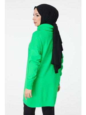 Tofisa 23527-FOSFOR-YESILI Triko Tunik