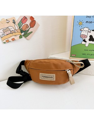 Amomum Cardamomum Dk 2023 Yeni Düz Renk Çocuk Göğüs Çantası Rahat Çok Yönlü Crossbody Küçük Sırt Çantası (Yurt Dışından)