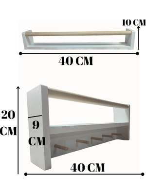 Bundle 2'li Montessori 40 cm Askılık ve Raf Seti, Çocuk Odası Tasarımında Zarafet, Estetik, Fonksiyonellik!