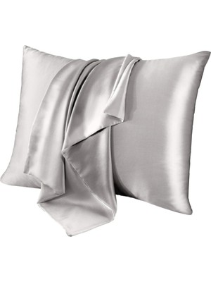Nomads Felt Gri %100 Dut İpeği Yastık Kılıfı – 16 Momme, Cilt ve Saç İçin Lüks Uyku Konforu (1 Adet, 50x70 cm)