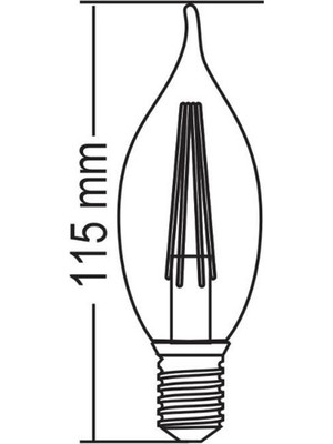 Forlife 4 Watt E14 Şeffaf Kıvrık Rustik Ampul - 7 Adet