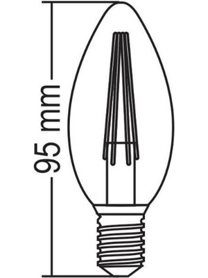 Forlife 4 Watt E14 Şeffaf Mum Rustik Ampul - 7 Adet