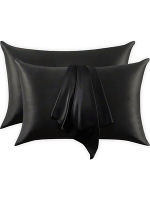 Nomads Felt Siyah %100 Dut İpeği Yastık Kılıfı – 16 Momme, Cilt ve Saç İçin Lüks Uyku Konforu (1 Adet, 50x70 cm)