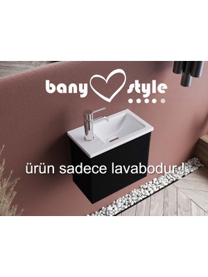 Turkuaz Seramik Turkuaz (Mini L) Dar Alanlar Için Özel Üretim Mini Lavabo 22X44