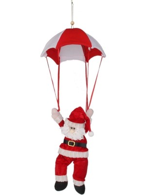 Showparty Yılbaşı Dekoratif Peluş paraşüt Noel Baba Kırmızı Beyaz 65 cm