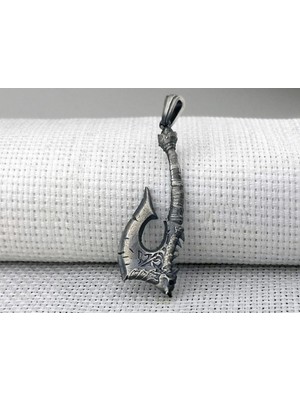 Takıhan Viking Iskandinav Savaşcı Baltası Üç Boyutlu 925 Ayar Gümüş Kolye Ucu