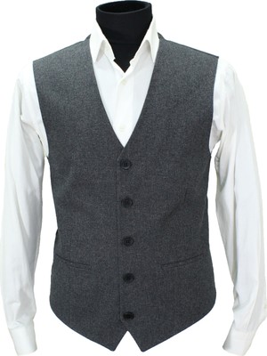 Mentor Regalo Erkek Yelek V Yaka Siyah Desenli 50578