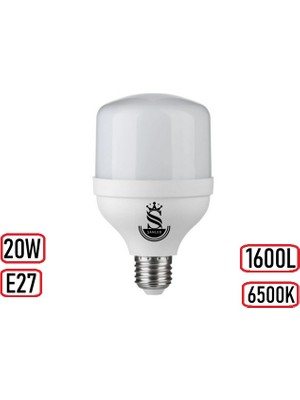 ŞANLED 20W Tasarruflu E27 Beyaz Renk Torch LED Ampul-1 Adettir