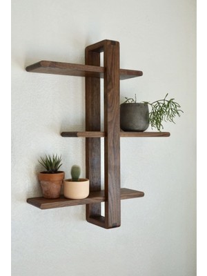Woodhub Ahşap Raf Çiçeklik Dekoratif Ahşap Raf