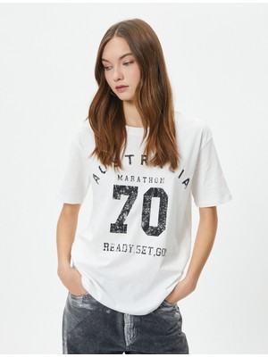 Koton Kolej Tişört Kısa Kollu Pamuklu