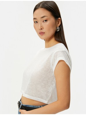 Koton Crop Tişört Kısa Kollu Slim Fit