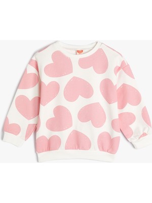 Koton Kalpli Sweatshirt Uzun Kollu Şardonlu Pamuklu