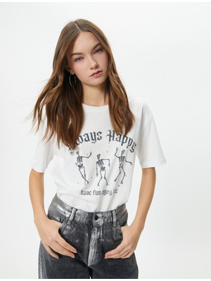 Koton Baskılı Tişört Kısa Kollu Pamuklu