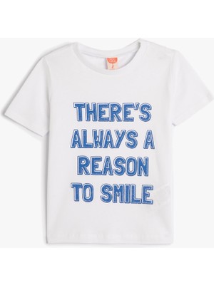 Koton Tişört Kısa Kollu Yaz Temalı Baskı Detaylı Pamuklu