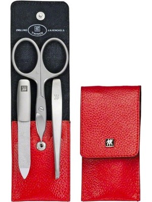 Zwilling Premium Dana Derisi Manikür Seti 3 Parça Kırmızı