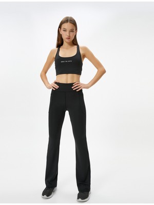 Koton Ispanyol Paça Spor Tayt Yüksek Bel Cep Detaylı Slim Fit