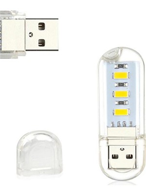Elektromer Powermaster PM-34390 Flash Bellek Görünümlü Taşınabilir 3 Led Beyaz Işık Usb Gece Lambası