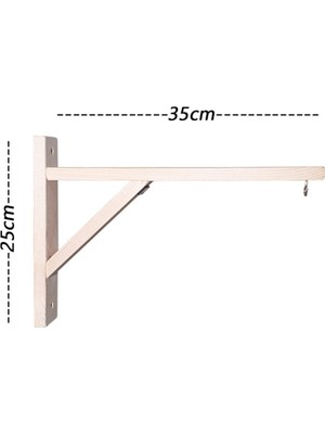 Barış Dizayn Doğal Ahşap Duvar Saksı Kafes Askısı Raf Ayağı Dayanıklı 35X25CM (12KG Kapasite)