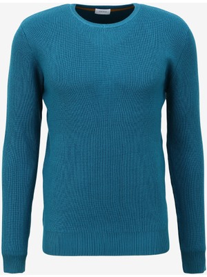 Sseinse Bisiklet Yaka Slim Fit Petrol Erkek Kazak MI2508SS