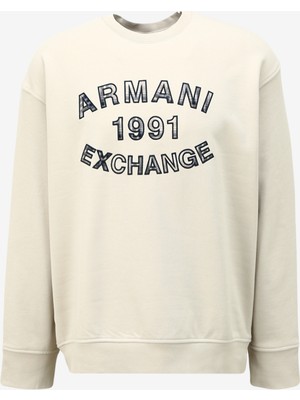 Armani Exchange Bisiklet Yaka Bej Erkek Sweatshırt 6rzmga 1993 Moonstruk