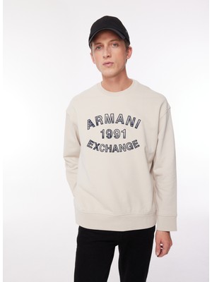 Armani Exchange Bisiklet Yaka Bej Erkek Sweatshırt 6rzmga 1993 Moonstruk