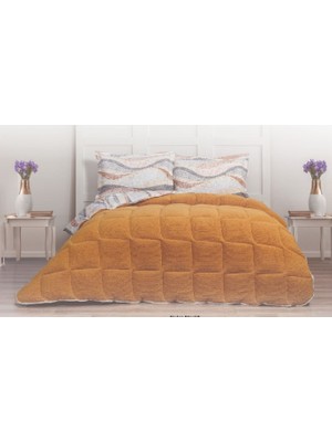 Bella Home Bir Yüzü Battaniyeli Çift Kişilik Uyku Seti Claro Orange