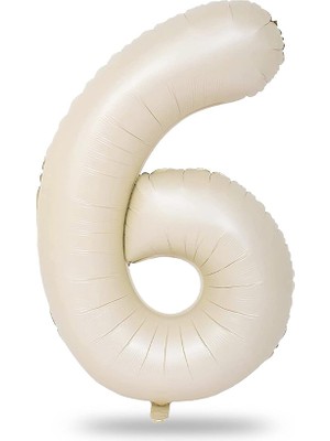 Patladı Gitti Krem Rakam Folyo Balon 34 Inç 76-82 cm