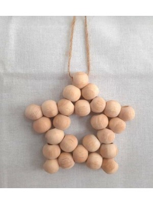 Woodhub Ahşap Boncuk Yıldız Bebek Odası Ev Duvar Kapı Süsü