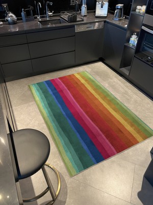 Rugs Modern Mira Açık Ton Çok Renkli Dikey Çizgi Kesit Desenli Kreatif Modern Dekoratif Halı Mira 2178