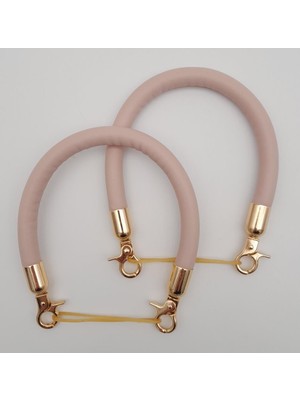 Angel Çanta Aksesuar Çift Kısa Kordon Çanta Sapı Pudra Renk Light Gold Metalli
