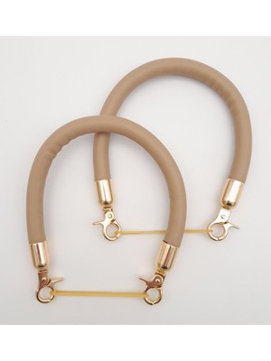 Angel Çanta Aksesuar Çift Kısa Kordon Çanta Sapı Vizon Renk Light Gold Metalli