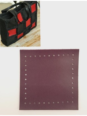 Angel Çanta Aksesuar 10X10 cm Kare Suni Deri Mor Renk 1 Adet